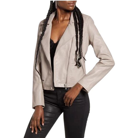 BLANKNYC $98 Life Changer Moto Jacket in Fawn w/ Brushed Silver Small - Picture 1 of 6